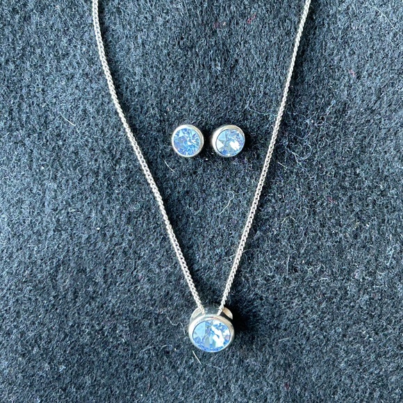 Blue Topaz Necklace and Earring Set - Picture 1 of 2